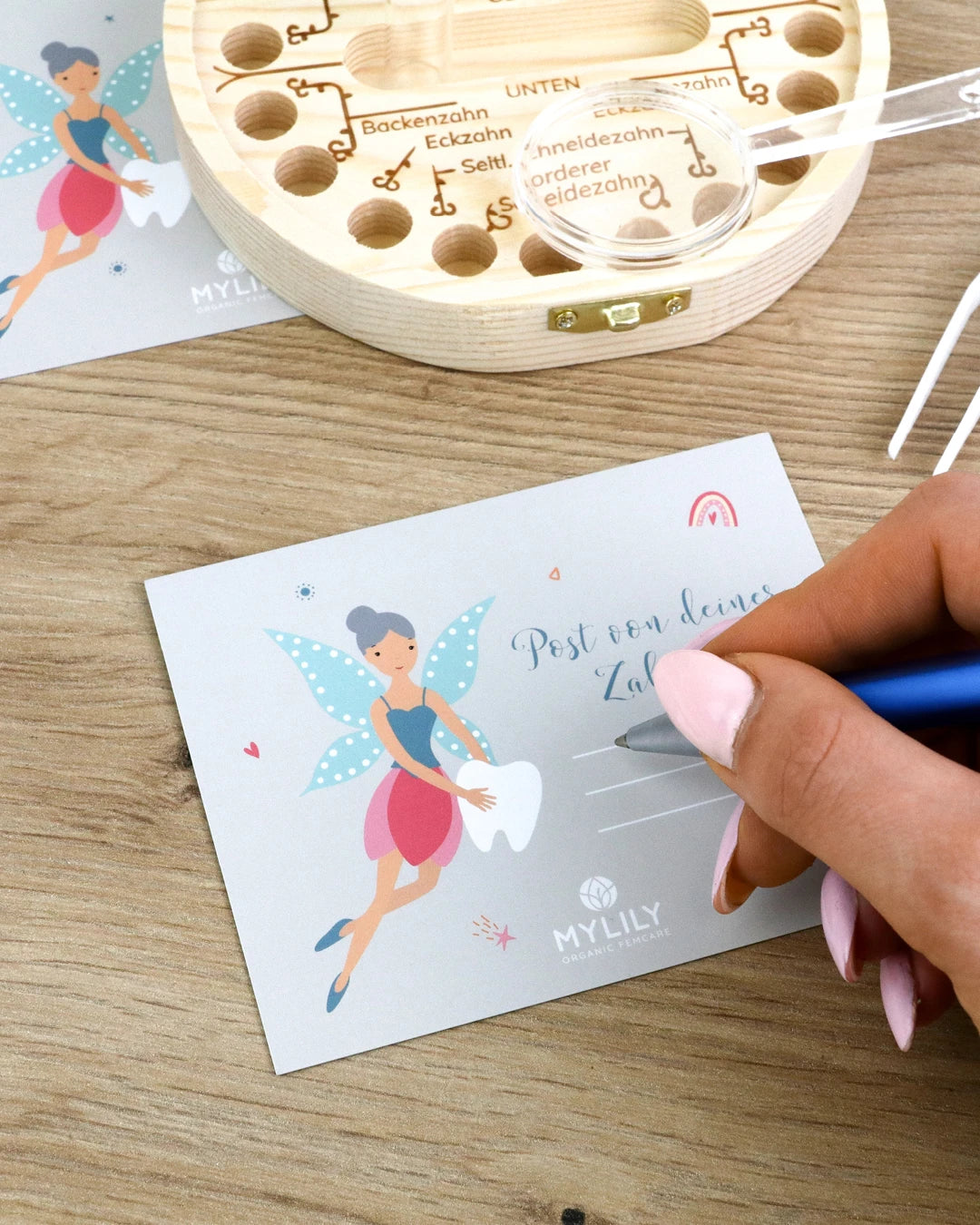 mylily-milchzahnbox-fee-aus-kiefernholz-zahnbox-mit-eingravierter-bersicht image 7
