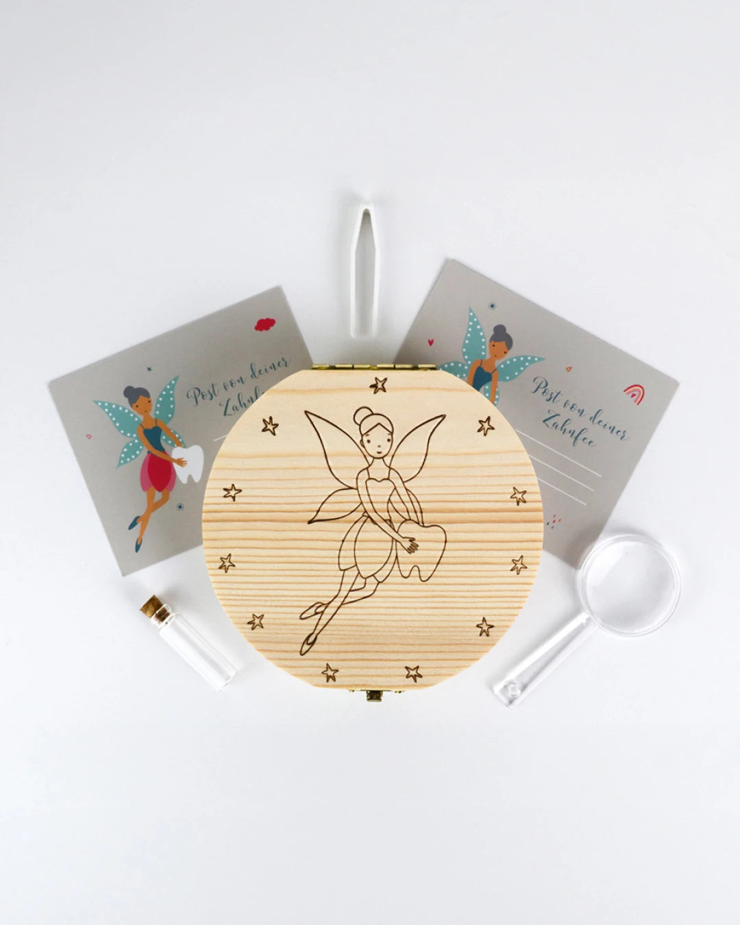 mylily-milchzahnbox-fee-aus-kiefernholz-zahnbox-mit-eingravierter-bersicht image 3