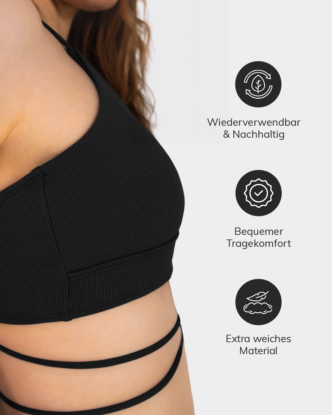mylily-bikini-oberteil-crinkle-mit-gekreuzter-schn-rung-in-schwarz image 4