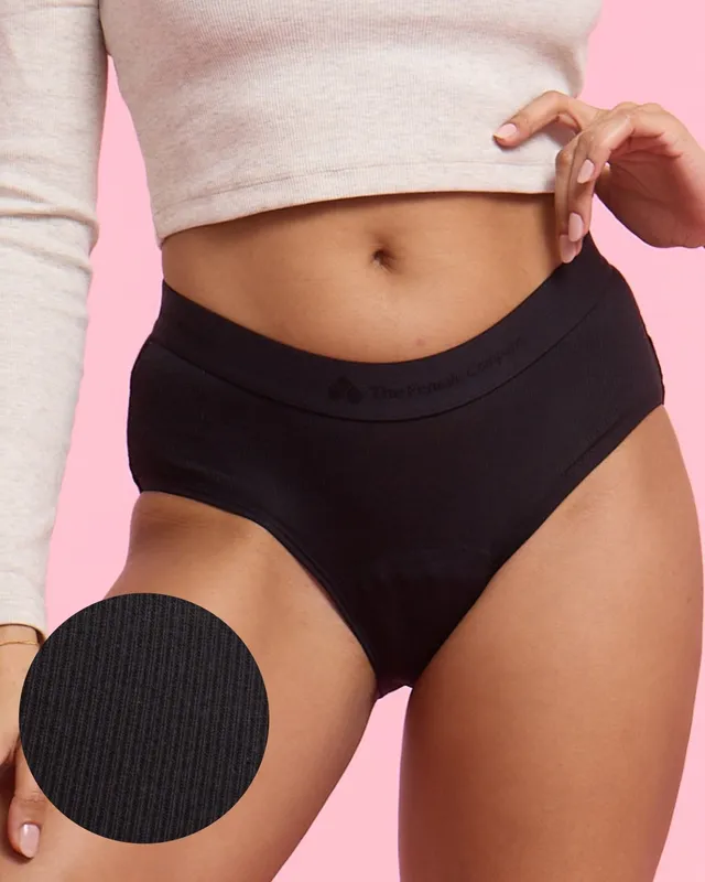 the-female-company-extra-strong-hipster-periodenslip-modal-ripp-schwarz image 1