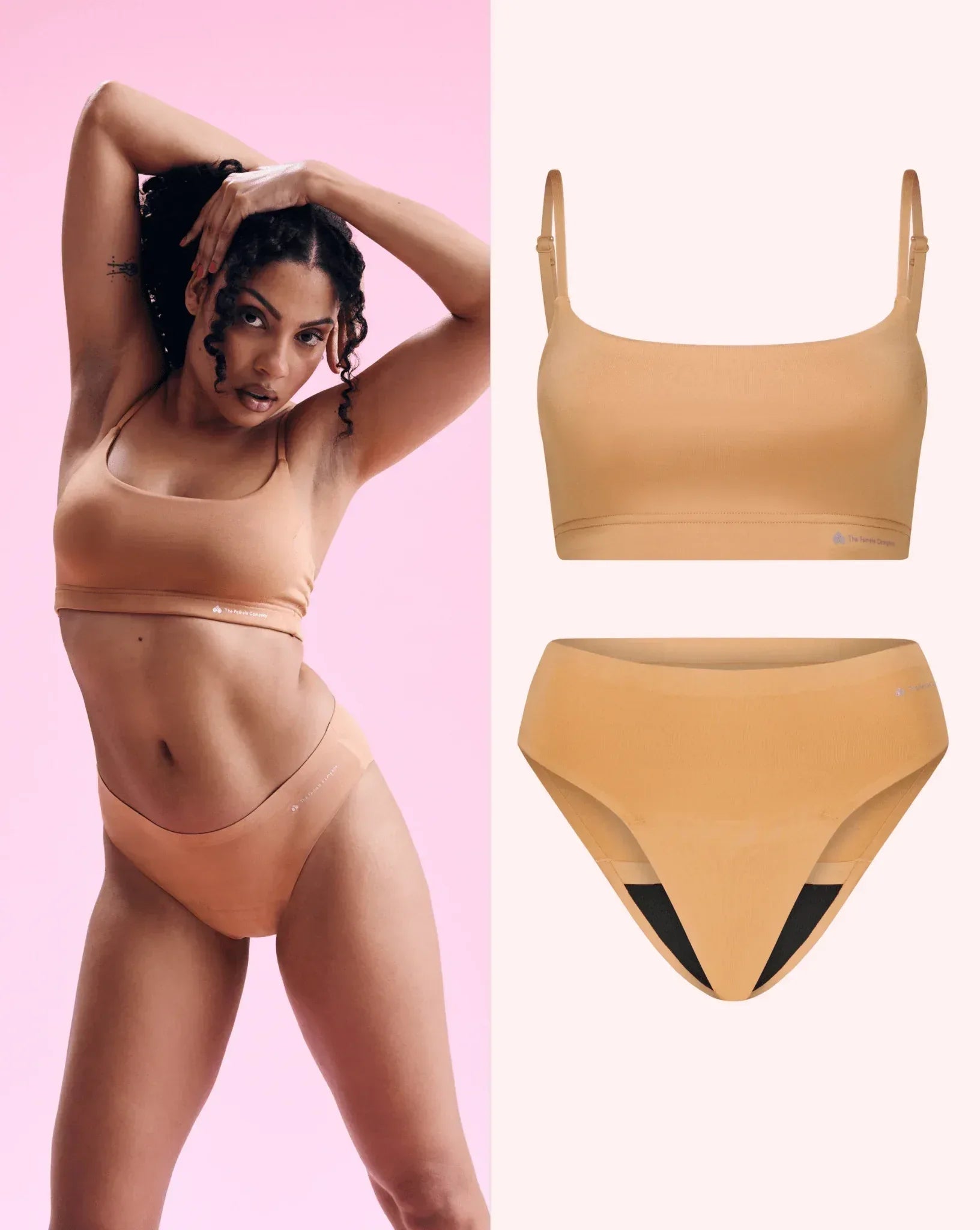 the-female-company-set-n-pples-bralette-seamless-period-panty-extra-strong-slip- image 1