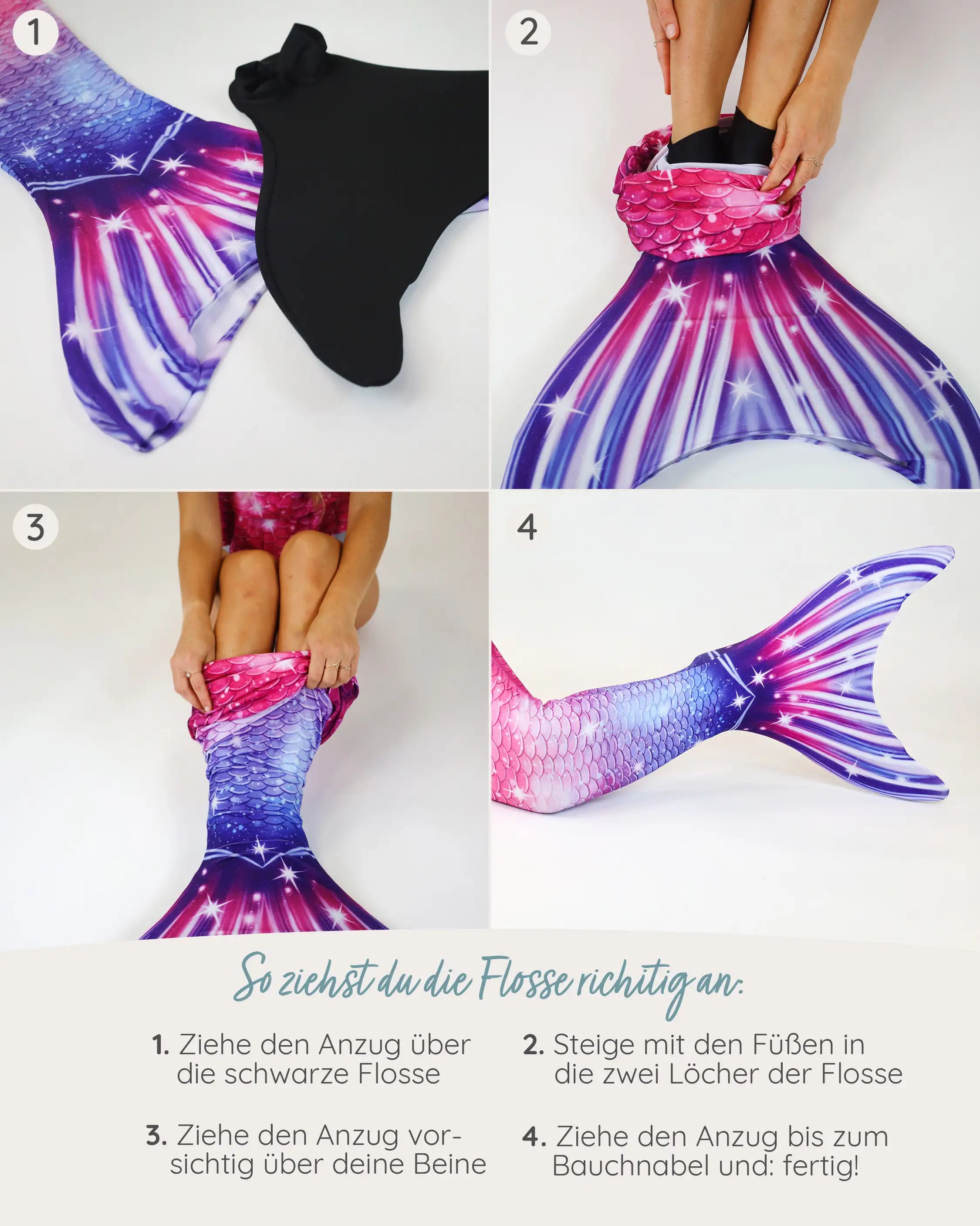 mylily-meerjungfrauenflosse-pink-galaxy-monoflosse-aus-neopren-f-r-kinder-teens image 3