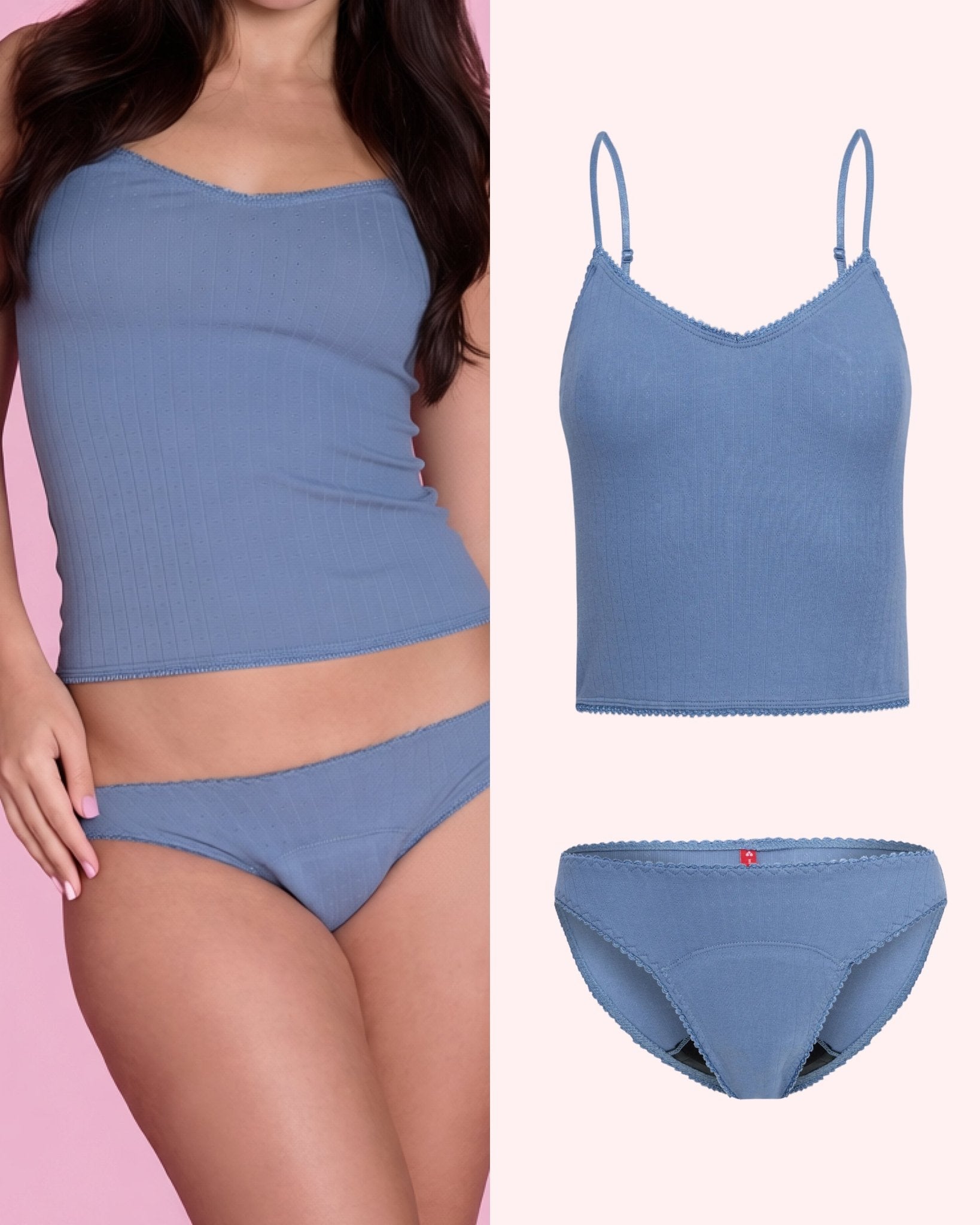 the-female-company-set-pointelle-cropped-top-slip-extra-strong-period-panty-set- image 1