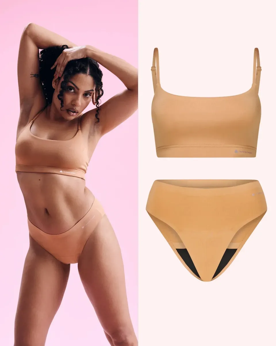 the-female-company-set-n-pples-bralette-seamless-period-panty-extra-strong-slip- image 1