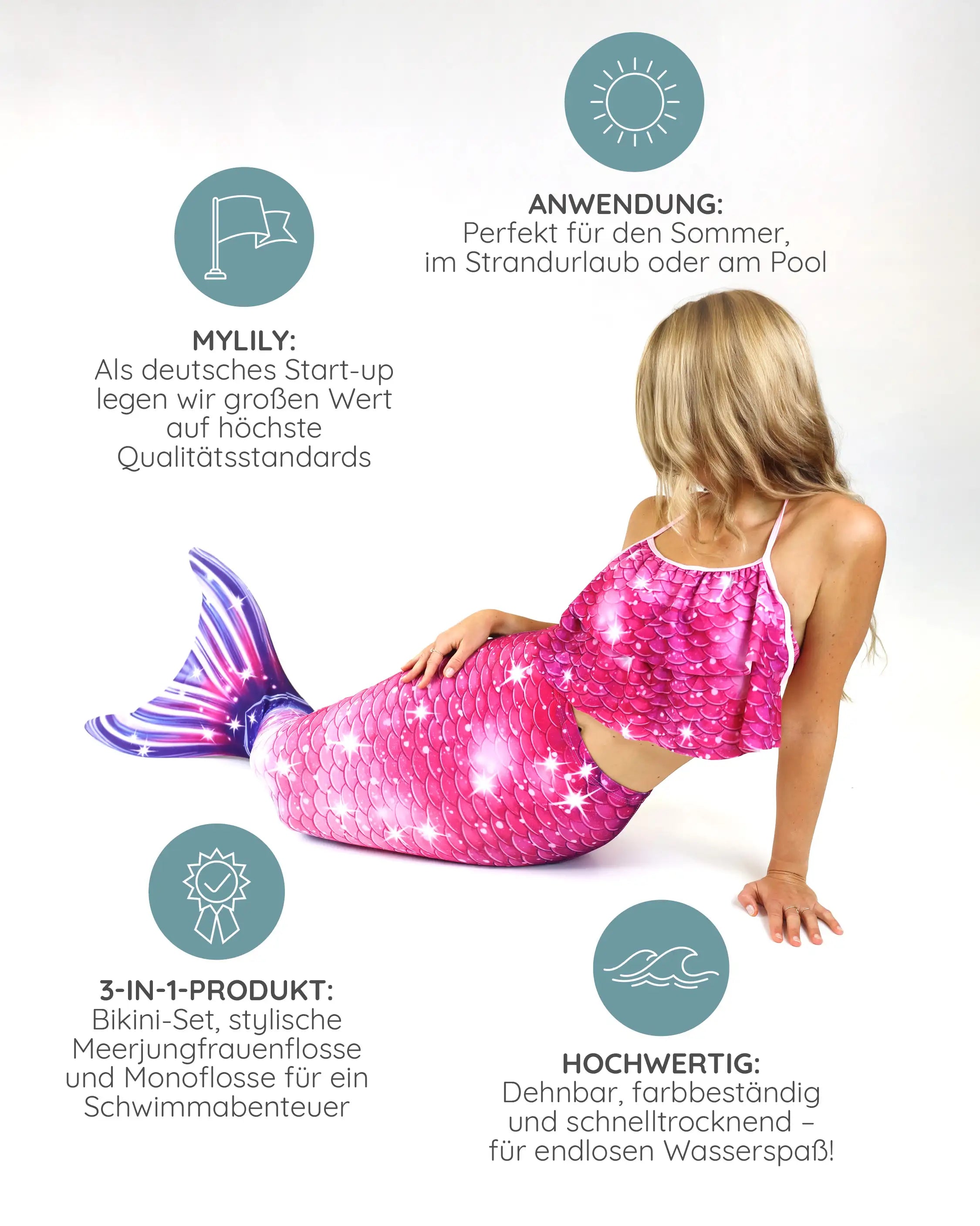 mylily-meerjungfrauenflosse-pink-galaxy-monoflosse-aus-neopren-f-r-kinder-teens image 2
