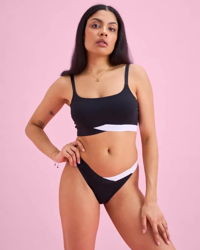 the-female-company-set-n-pples-bralette-v-shape-period-panty-slip-v-cut-black-wh image 1