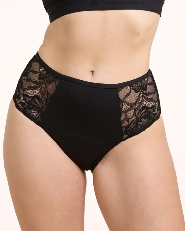 the-female-company-extra-strong-high-waist-cotton-lace-period-panty image 1