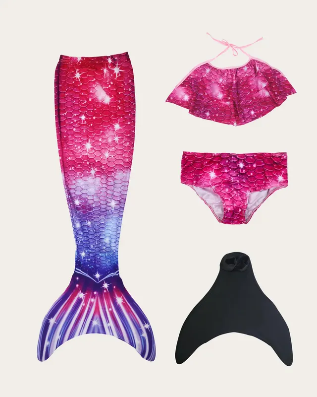 mylily-meerjungfrauenflosse-pink-galaxy-monoflosse-aus-neopren-f-r-kinder-teens image 1