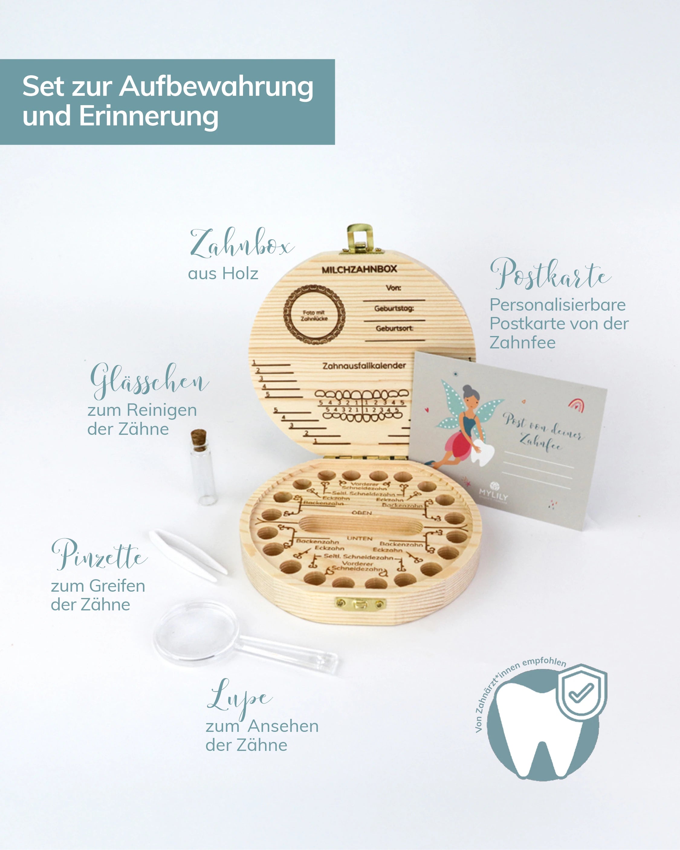 mylily-milchzahnbox-fee-aus-kiefernholz-zahnbox-mit-eingravierter-bersicht image 5