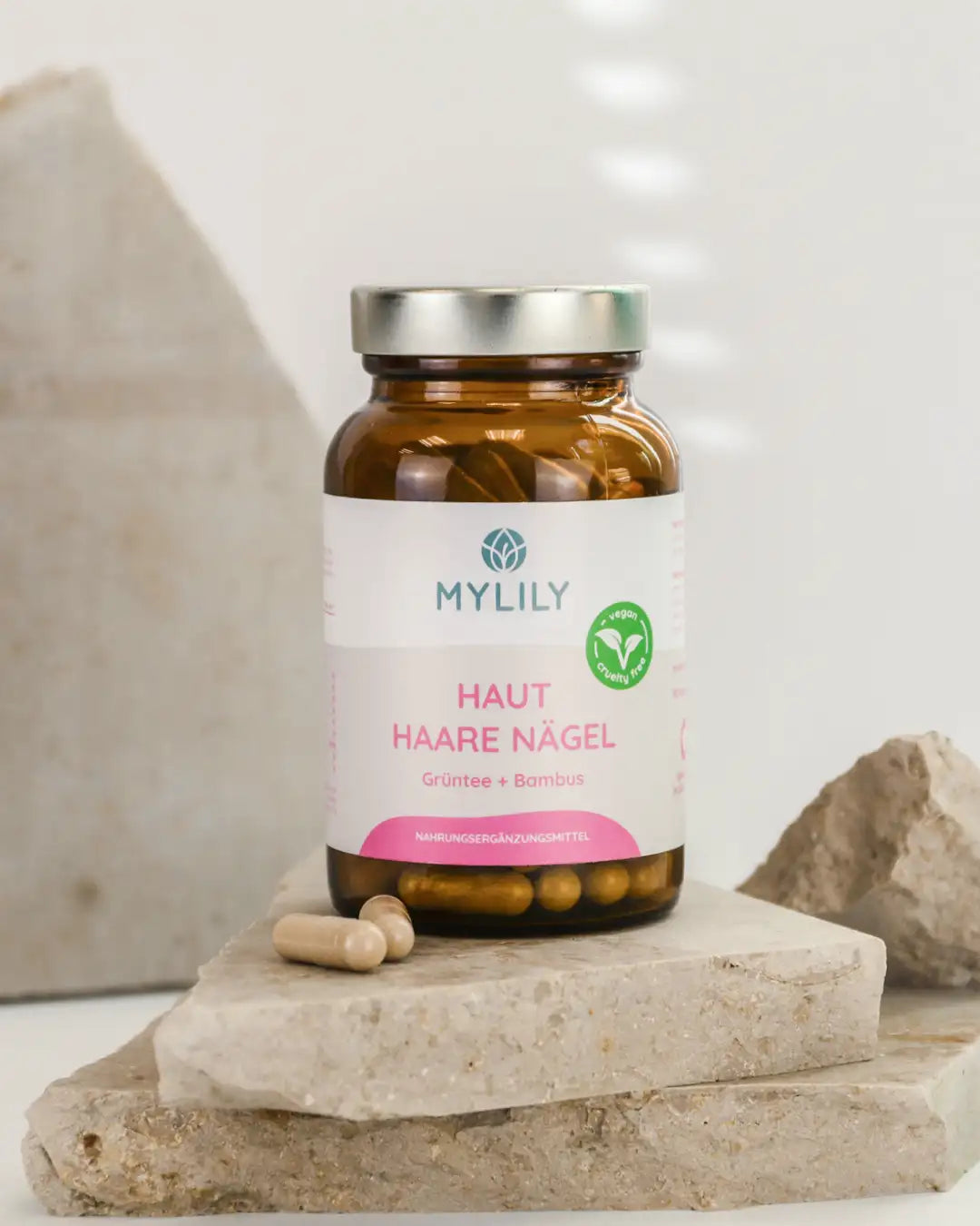 mylily-haut-haare-n-gel-nahrungserg-nzung-mit-b12-gr-ntee-bambus image 2