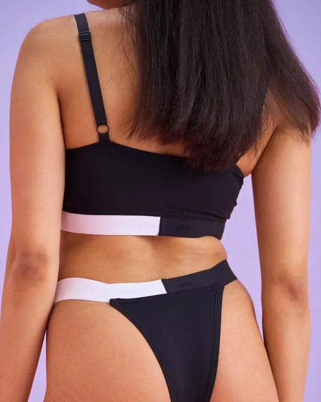 the-female-company-light-daysics-tanga-v-cut-black-white-limited-edition image 1