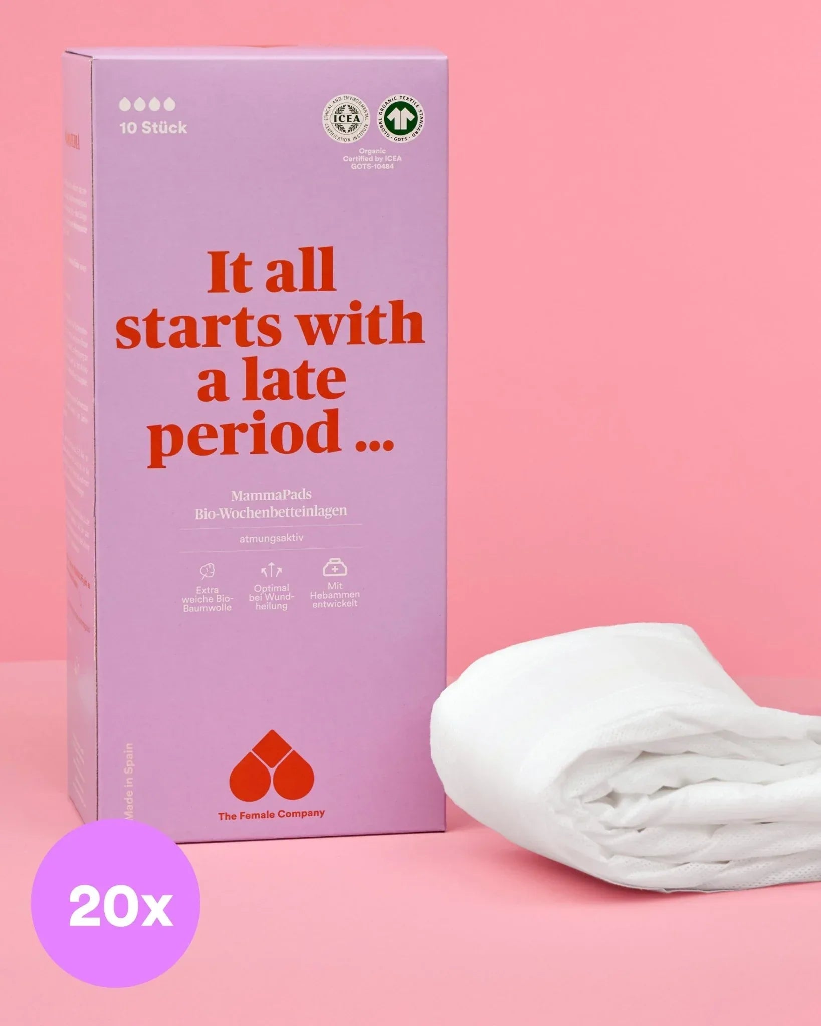the-female-company-bio-wochenbetteinlagen-20-st-ck-aus-bio-baumwolle image 1