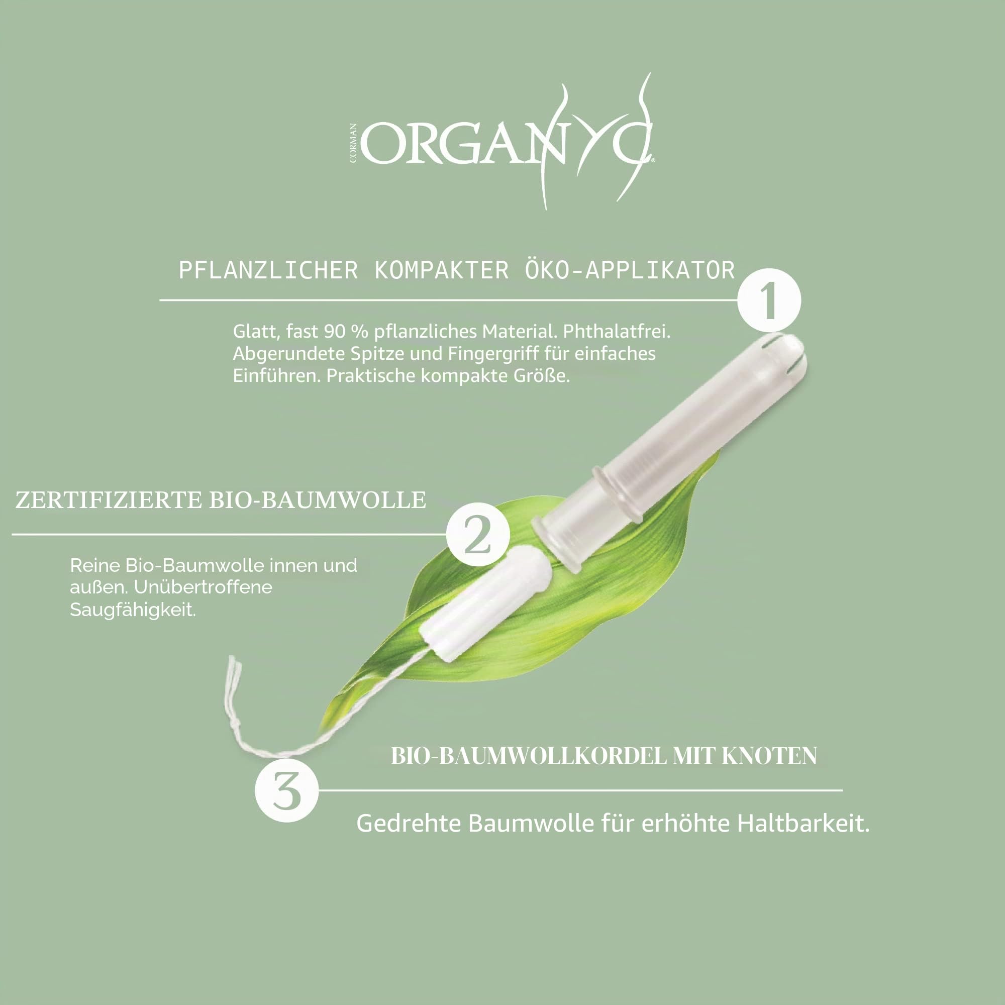 organyc-compact-super-plus-tampons-mit-pflanzlichem-applikator-100-bio-baumwolle image 2