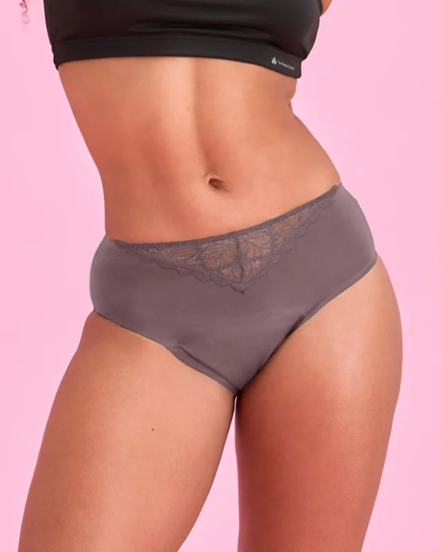 the-female-company-ultra-strong-period-panty-high-waist-seamless-lace-iron-mauve image 1