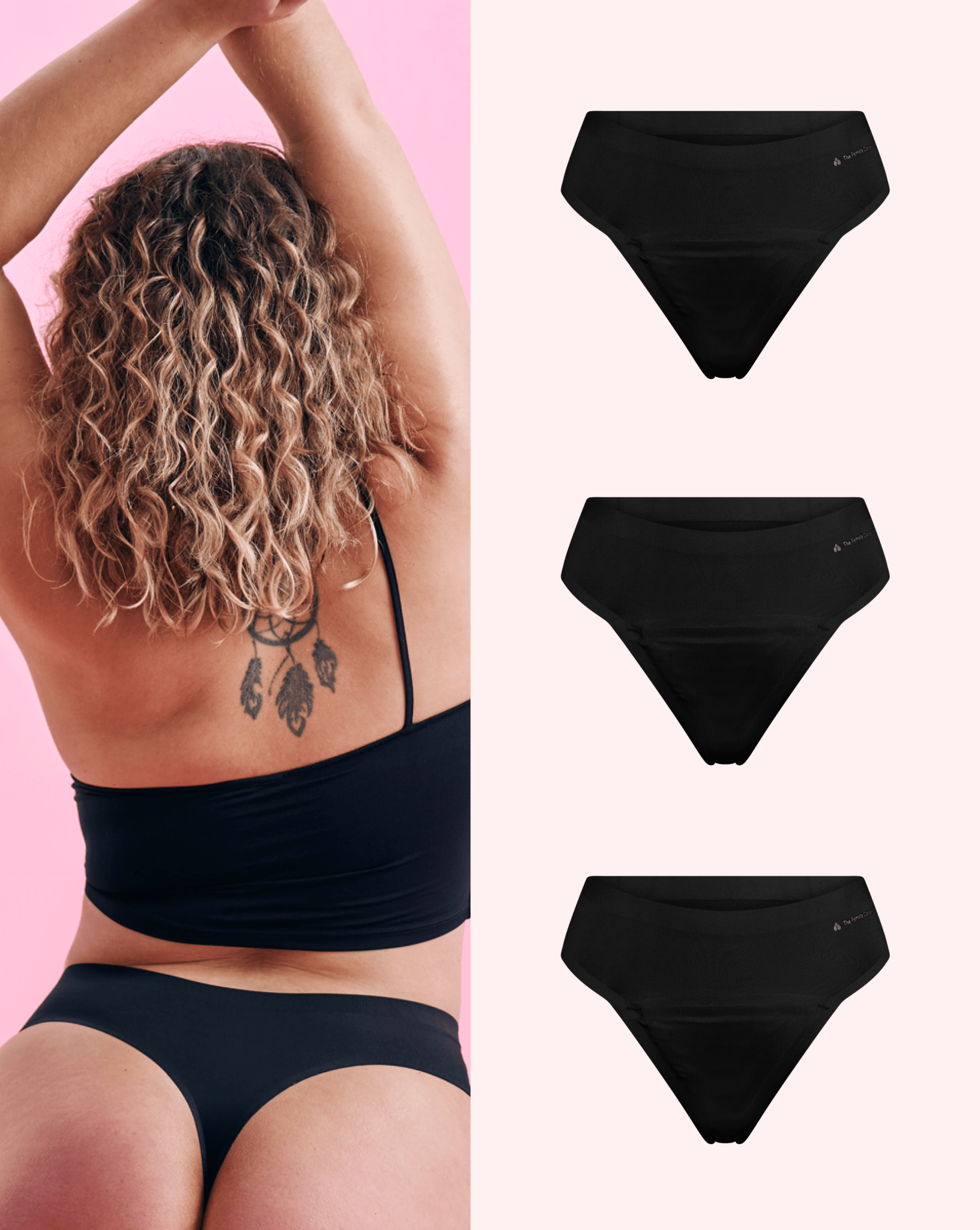 the-female-company-multipack-3x-seamless-tanga-period-panty-einsteiger-set-schwa image 1