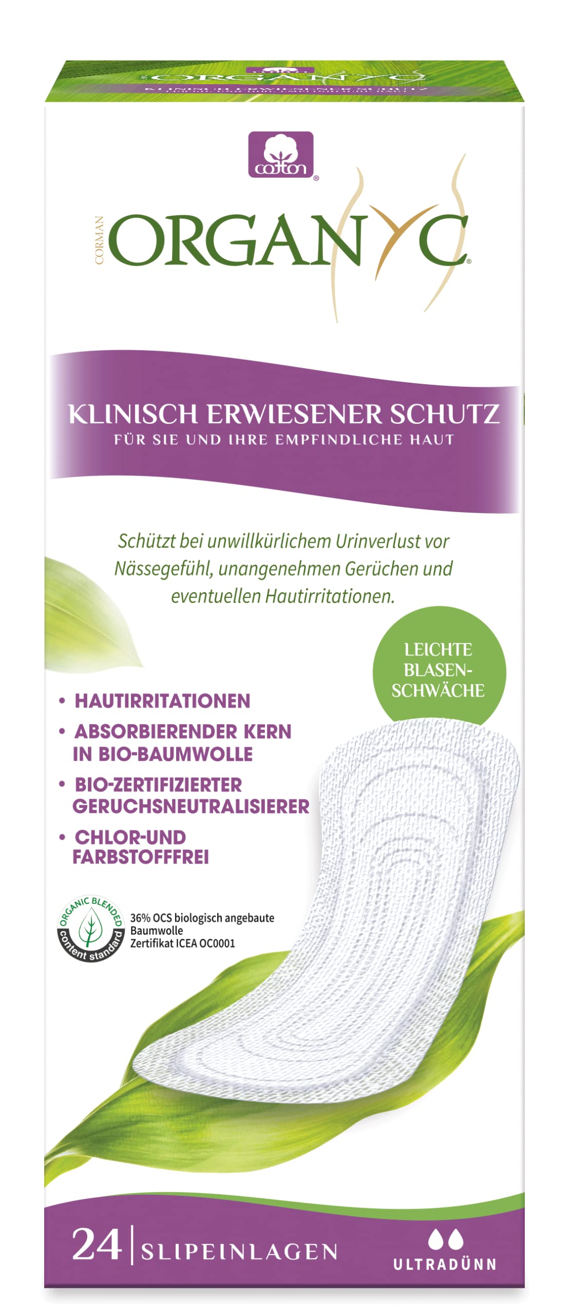 organyc-slipeinlagen-f-r-blasenschw-che-extra-d-nn-100-bio-baumwolle-24-st-ck image 1