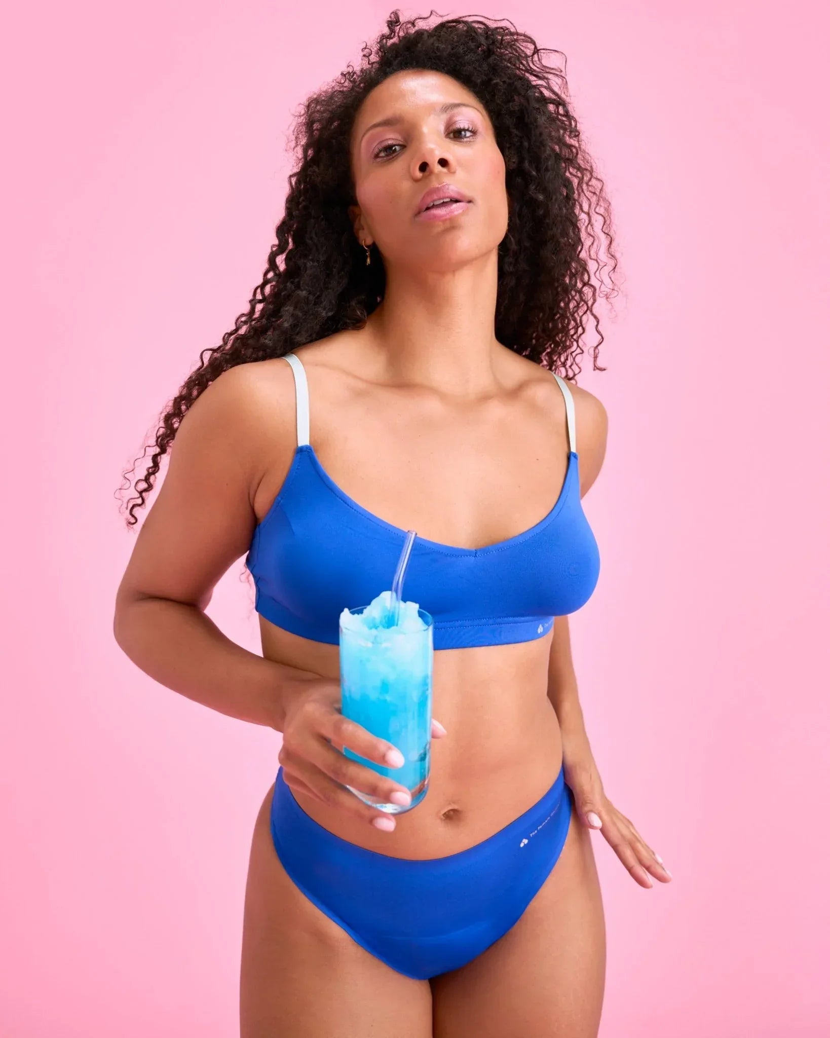 the-female-company-seamless-v-cut-bralette-electric-blue image 5