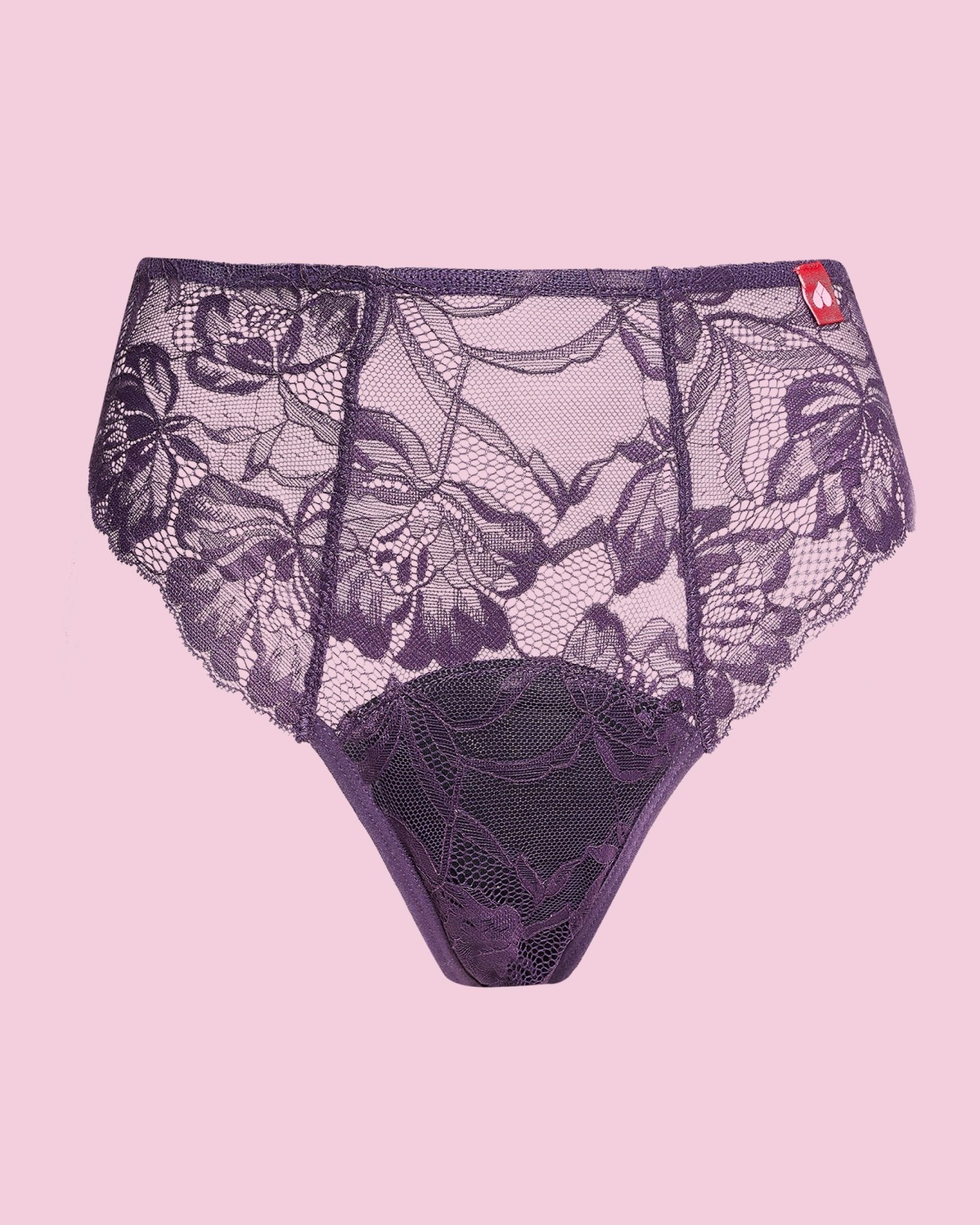 the-female-company-ultra-strong-high-waist-luxury-lace-period-panty-midnight-pur image 2